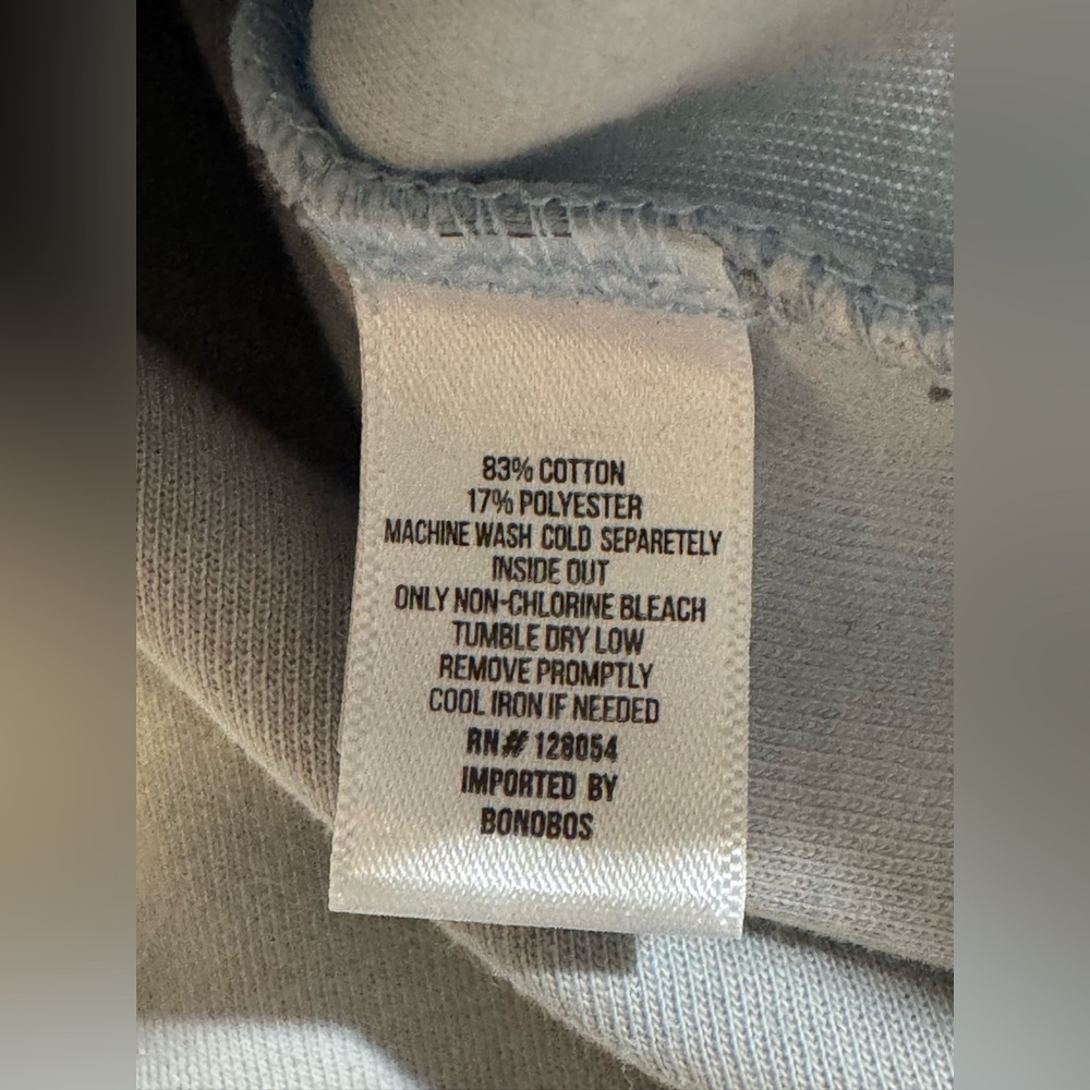 BONOBOS Men Size L Blue Quarter Zip Sweatshirt Long Sleeve Cotton Blend Slim Fit - Picture 4 of 7